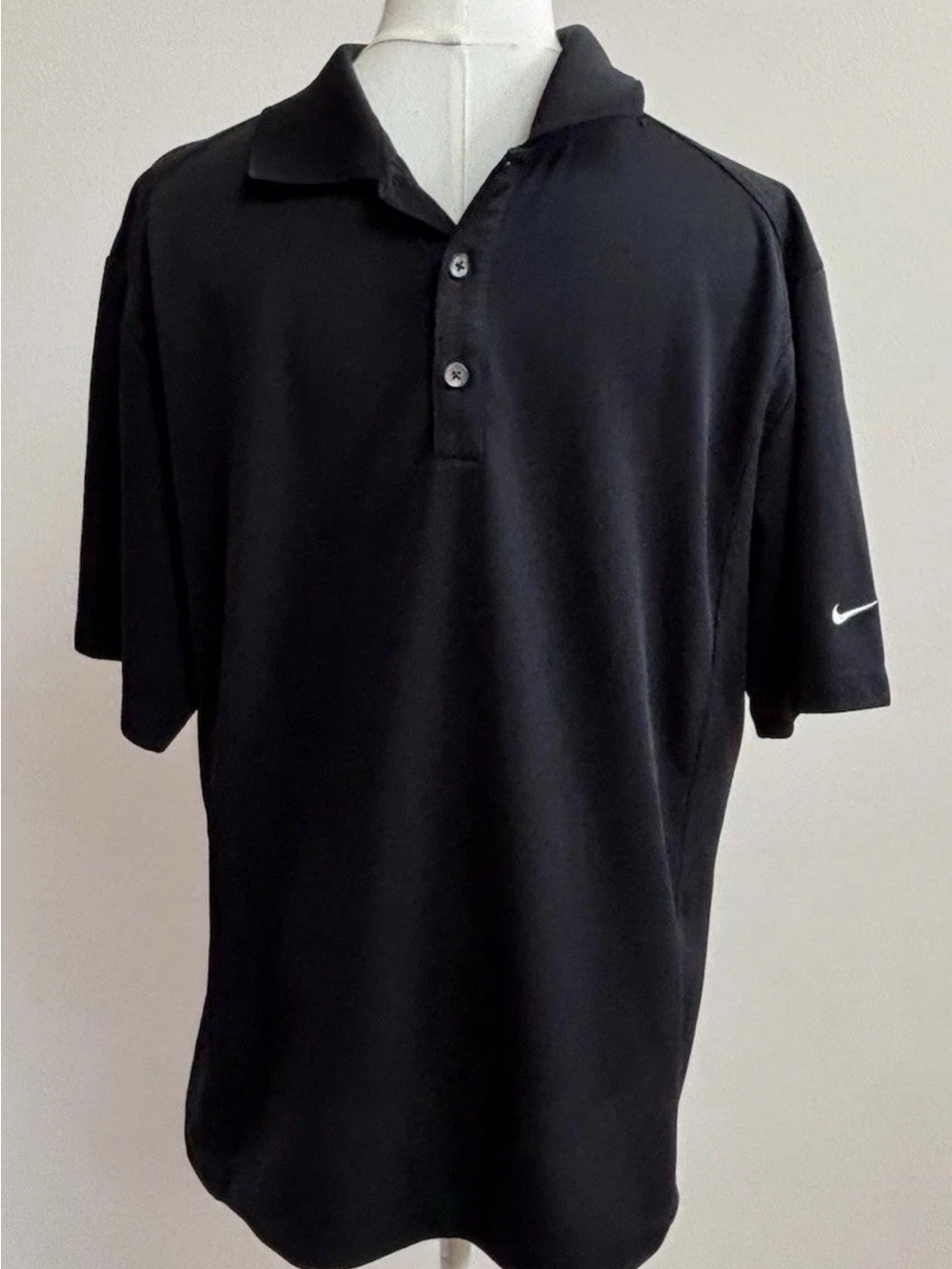 Nike Golf Dri-FIT Polo Shirt Black Men’s Medium Performance Athletic Swoosh